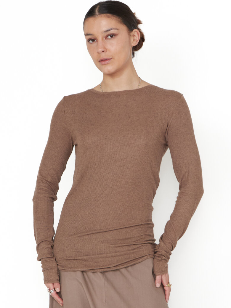 Sort Aarhus - Blouse in modal/wool with boat neck
