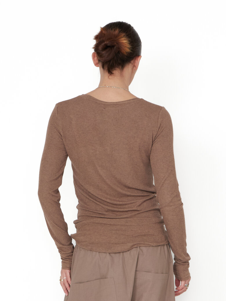 Sort Aarhus - Blouse in modal/wool with boat neck