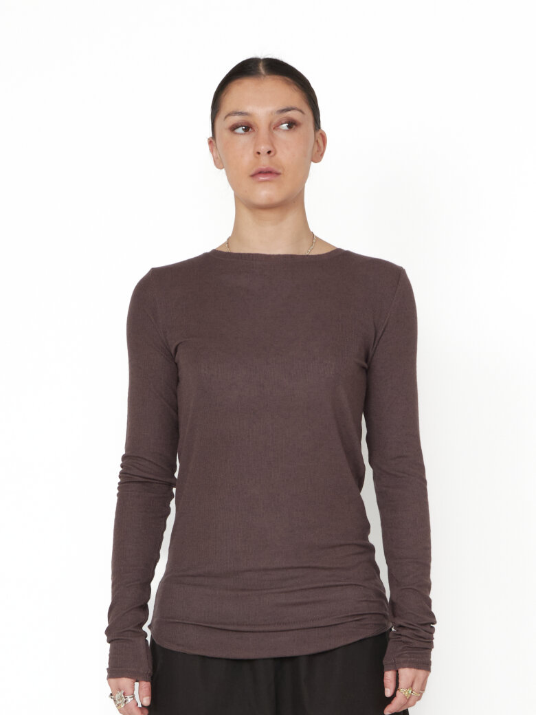 Sort Aarhus - Blouse in modal/wool with boat neck