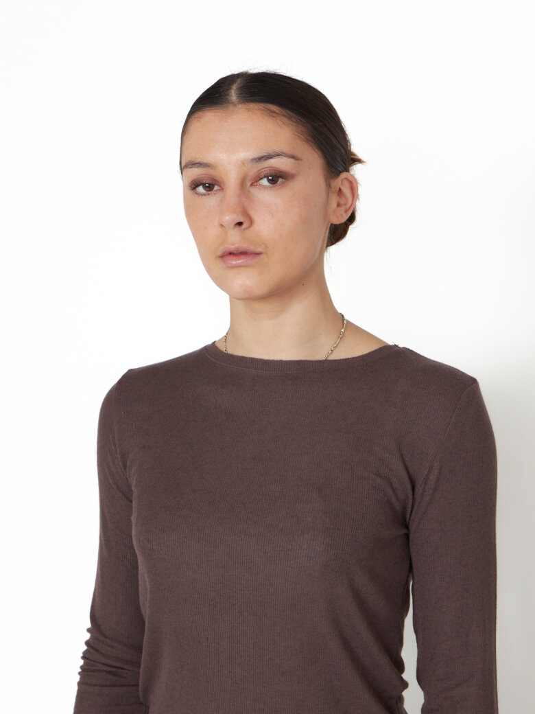 Sort Aarhus - Blouse in modal/wool with boat neck