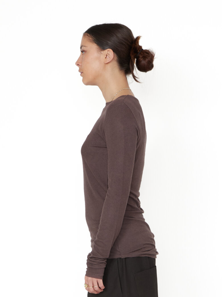 Sort Aarhus - Blouse in modal/wool with boat neck