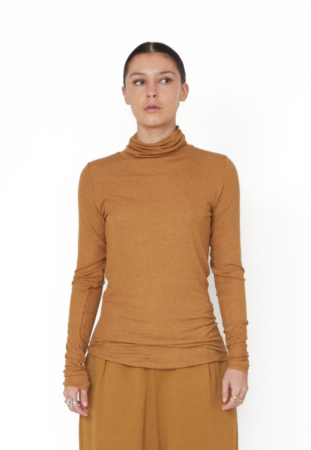 Sort Aarhus - Bluse med rullekrave i modal/uld