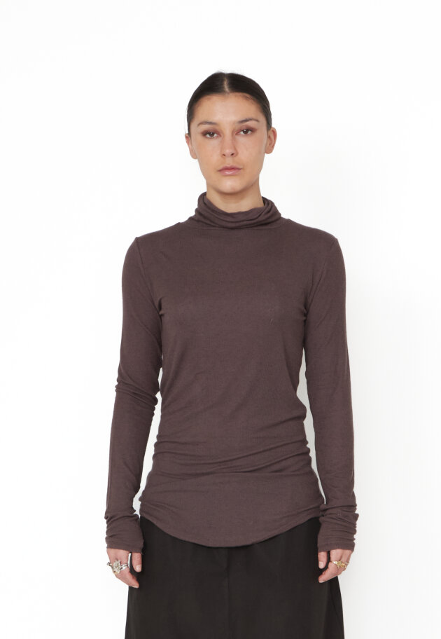Sort Aarhus - Turtleneck blouse in modal/wool
