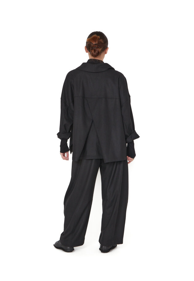 Sort Aarhus - Blazer in wool mix with button closure
