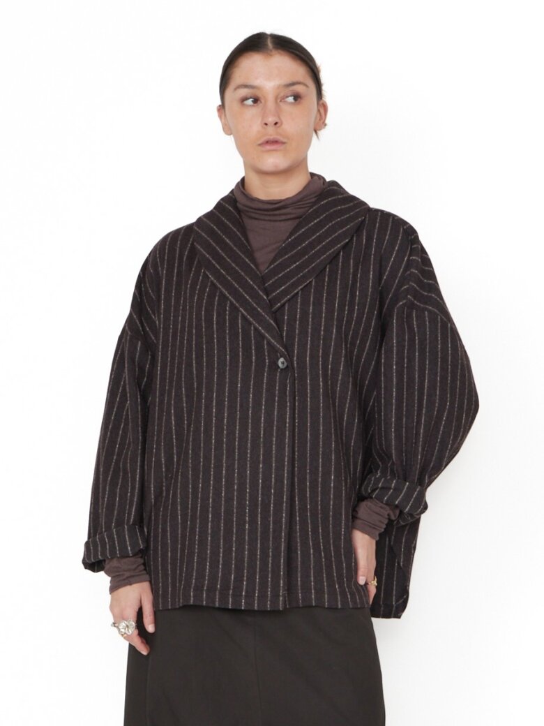 Sort Aarhus - Uldjakke/Blazer med knaplukning
