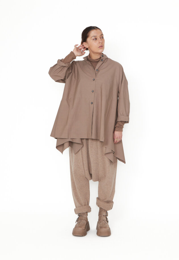 Sort Aarhus - Shirt with stand collar and buttons