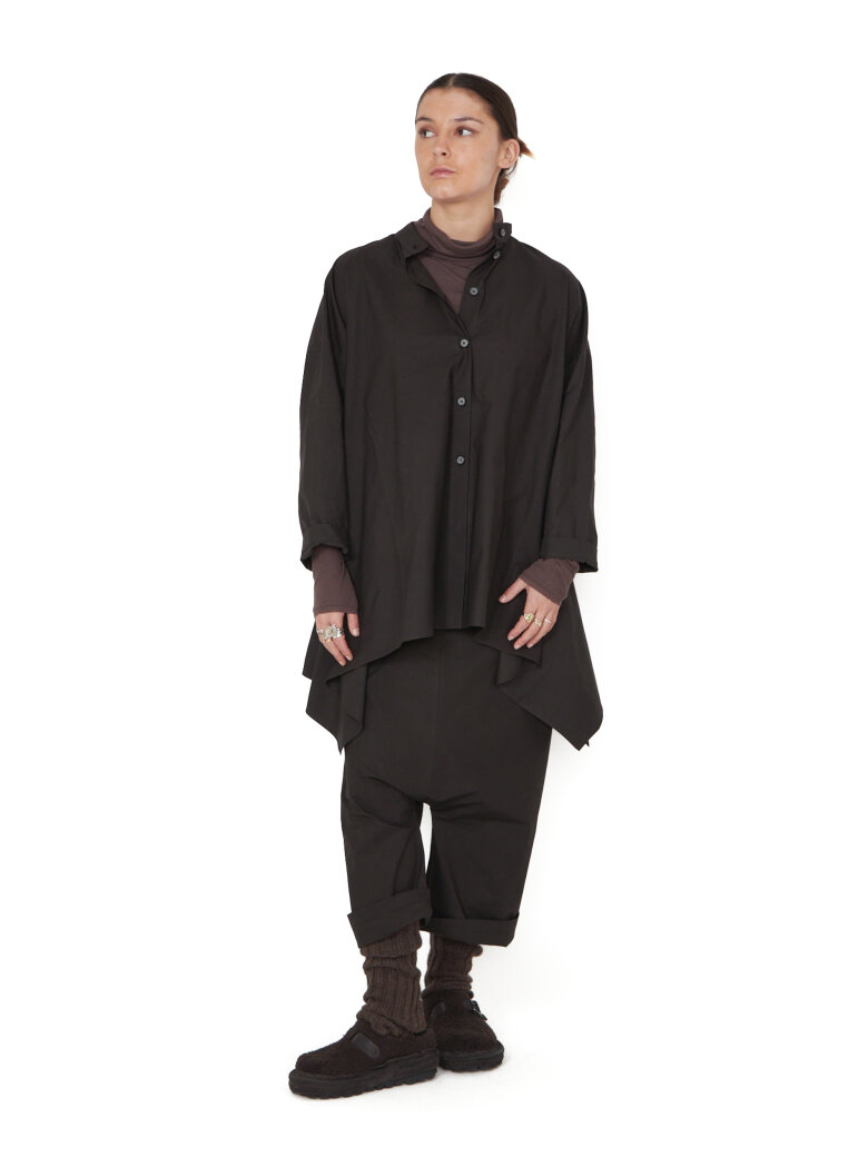 Sort Aarhus - Shirt with stand collar and buttons