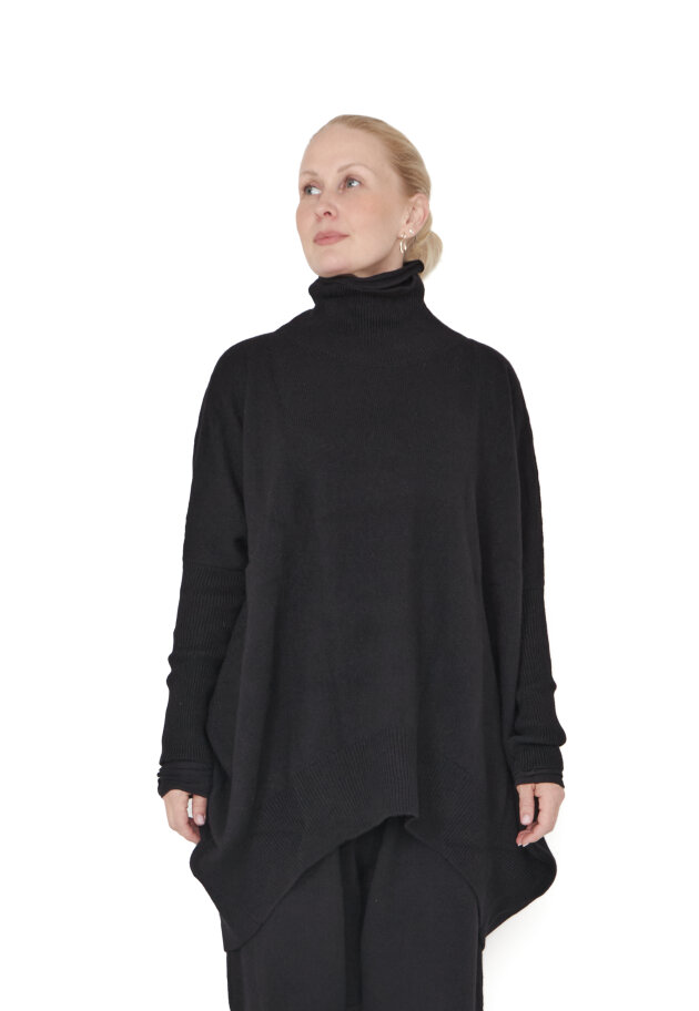 Sort Aarhus - Strikket sweater med rullekrave