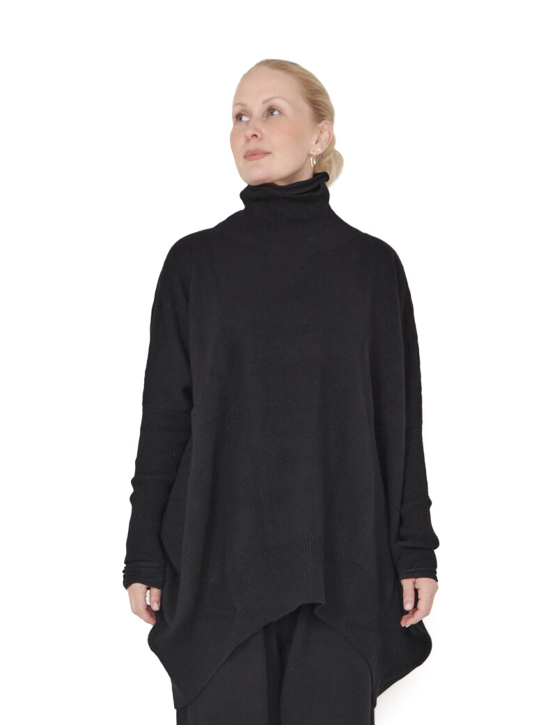 Sort Aarhus - Strikket sweater med rullekrave