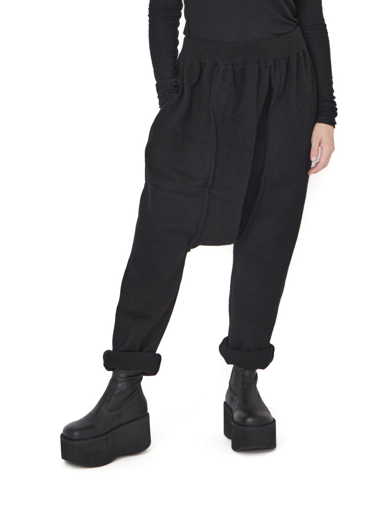 Sort Aarhus - Knitted baggy pants with pockets