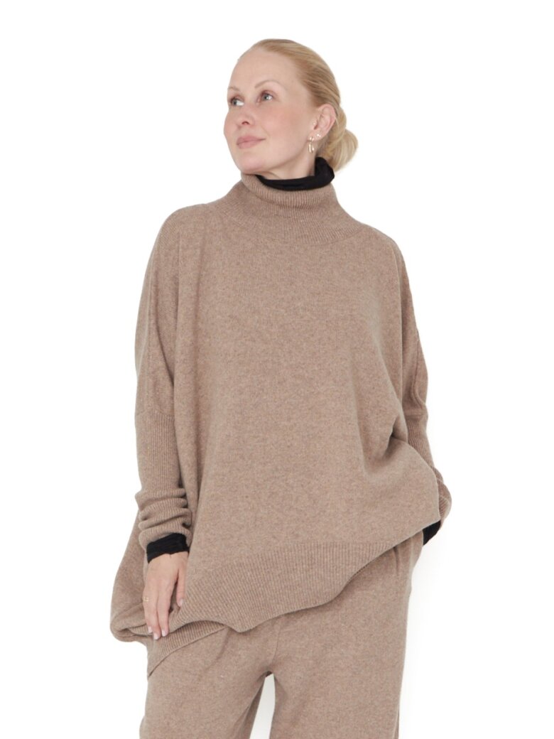 Sort Aarhus - Strikket sweater med rullekrave