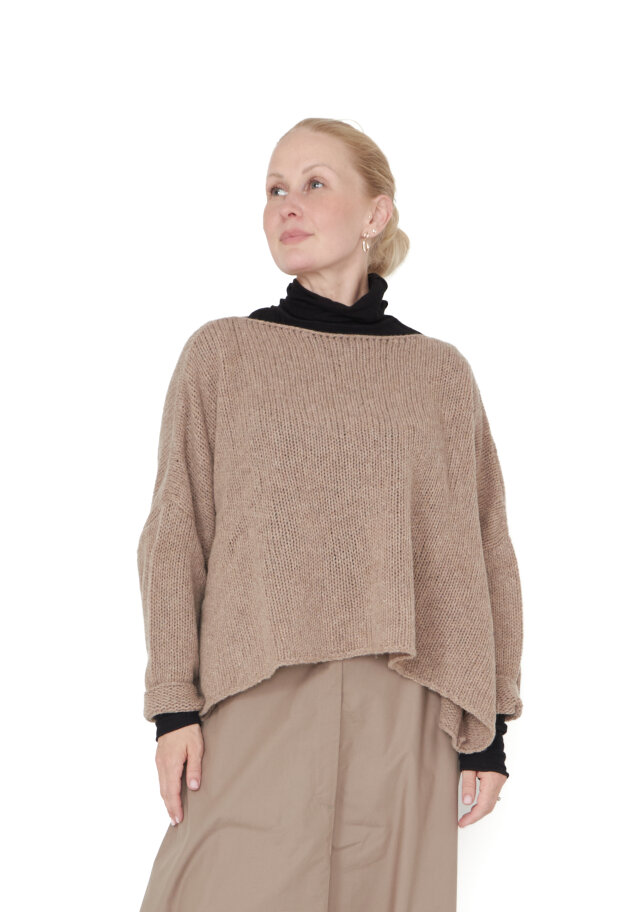 Sort Aarhus - Kort strikket bluse Sort Aarhus - Kort strikket bluse