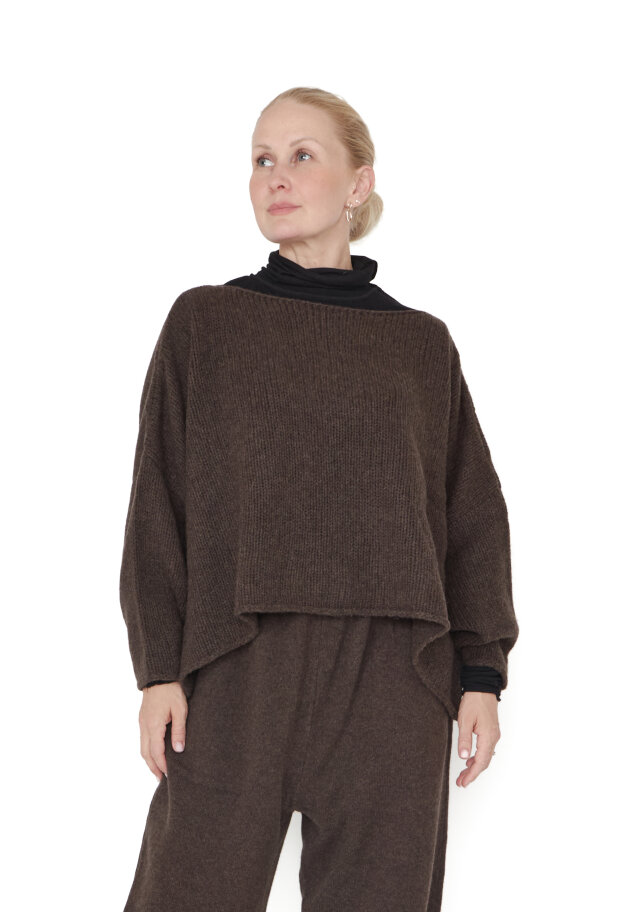 Sort Aarhus - Kort strikket bluse Sort Aarhus - Kort strikket bluse