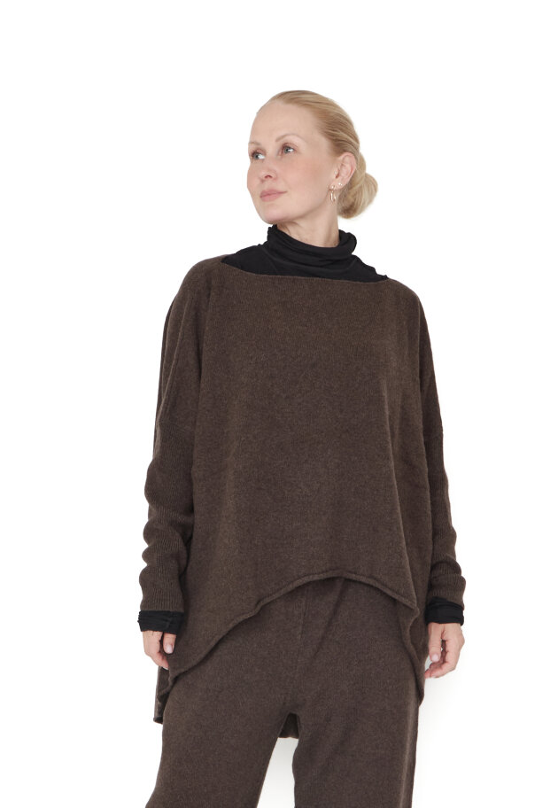 Sort Aarhus - Strikket bluse med lange ærmer Sort Aarhus - Strikket bluse med lange ærmer