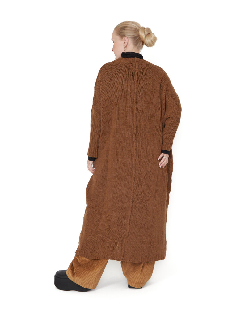 Sort Aarhus - Knitted long cardigan with button closure