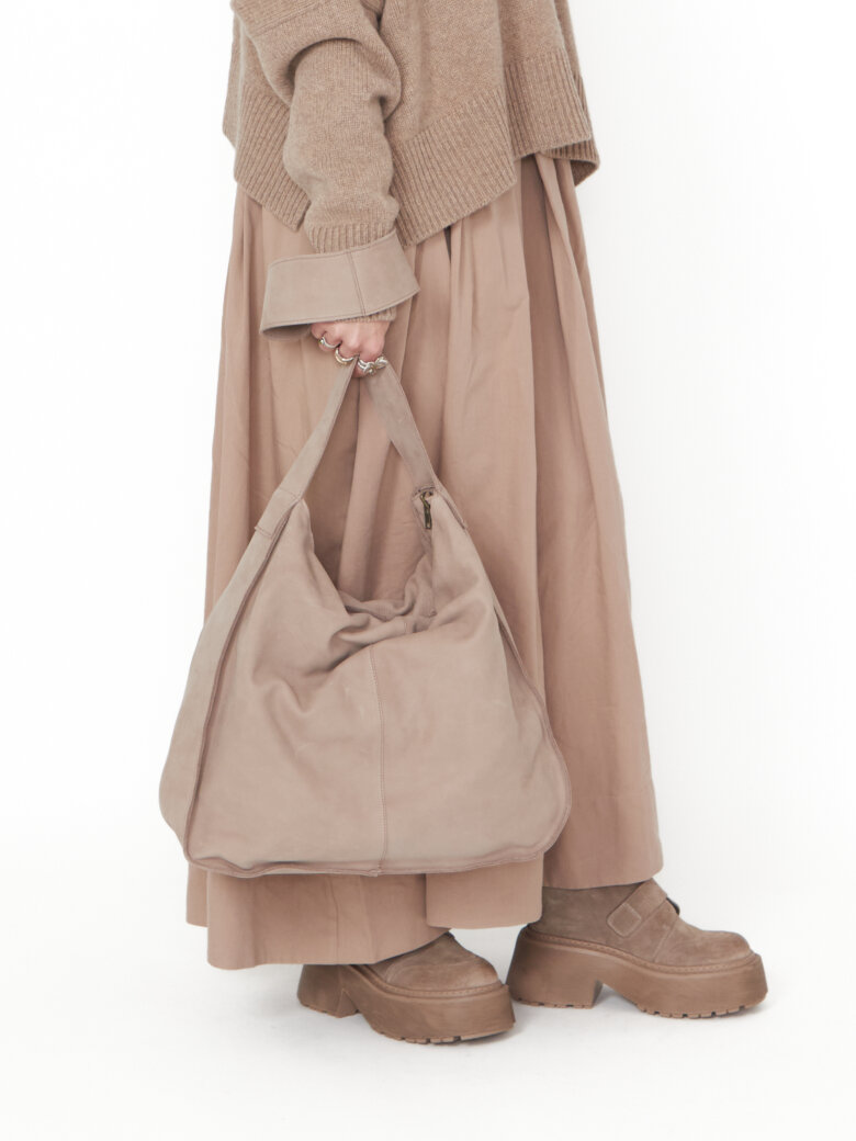 Sort Aarhus - Smooth leather bag with zipper