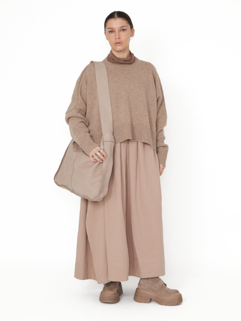 Sort Aarhus - Smooth leather bag with zipper