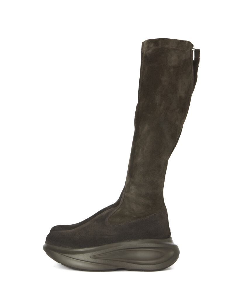 Lofina - Long suede stretch boot with zip
