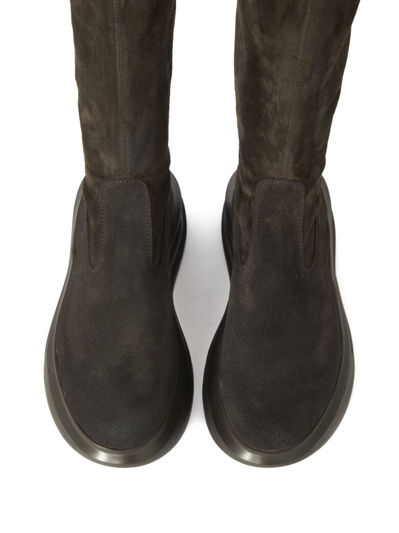 Lofina - Long suede stretch boot with zip