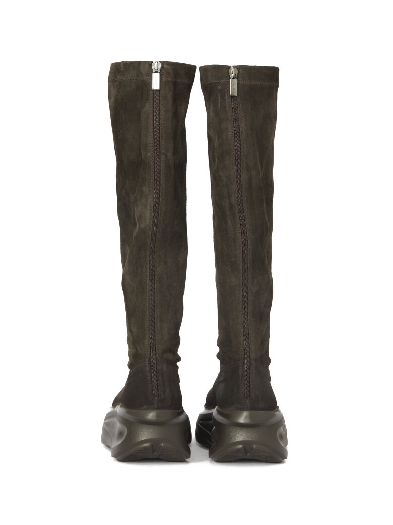 Lofina - Long suede stretch boot with zip