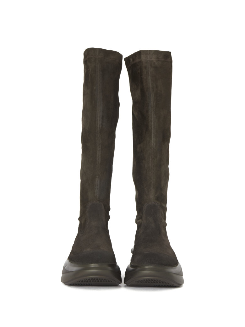 Lofina - Long suede stretch boot with zip