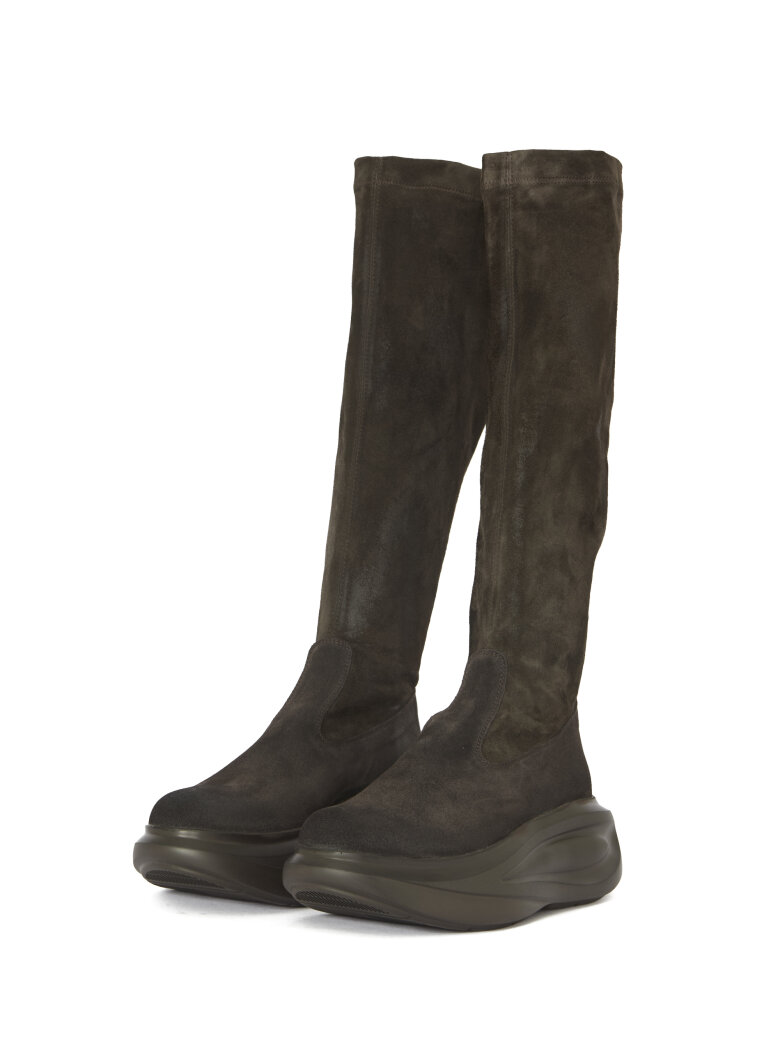 Lofina - Long suede stretch boot with zip