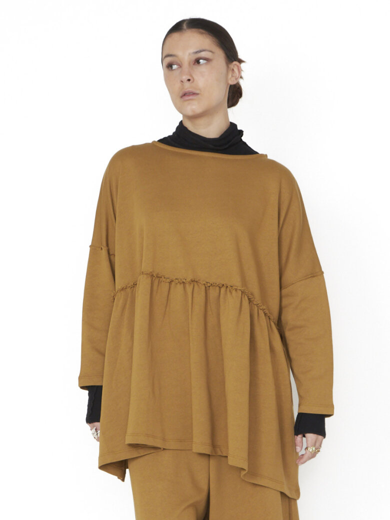 Sort Aarhus - Oversize bluse med peplum