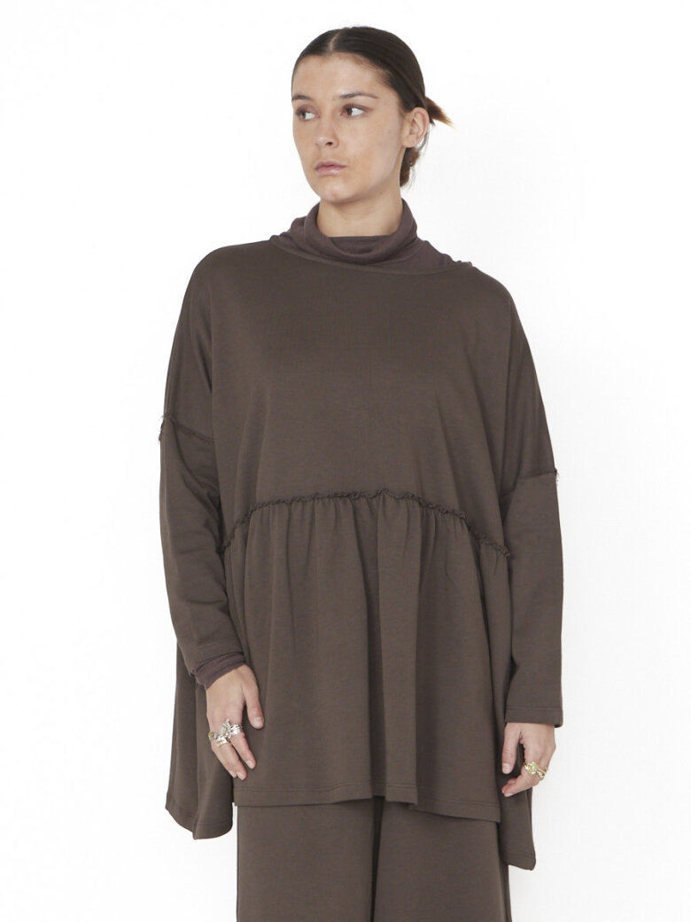 Sort Aarhus - Oversize bluse med peplum