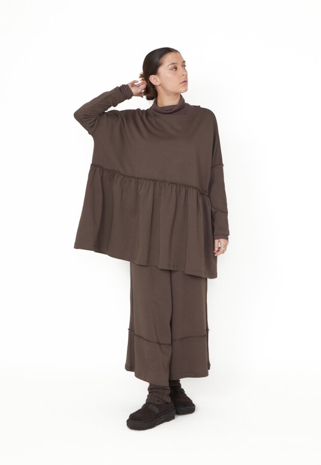 Sort Aarhus - Oversize bluse med peplum