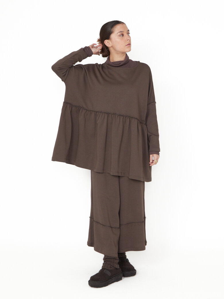 Sort Aarhus - Oversize bluse med peplum