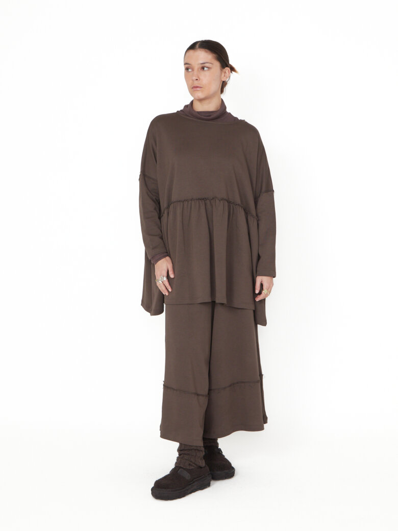 Sort Aarhus - Oversize bluse med peplum