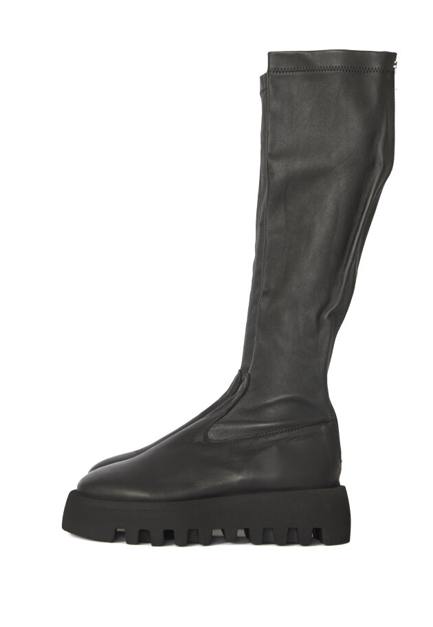 Lofina - Long boot with stretch leather and zip