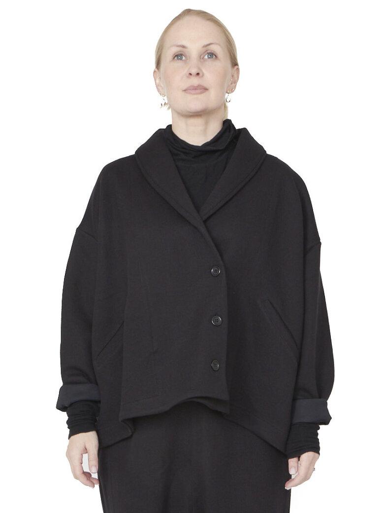 Sort Aarhus - Oversize cardigan i neopren