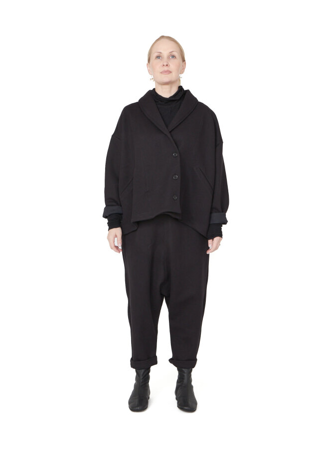 Sort Aarhus - Oversize cardigan i neopren