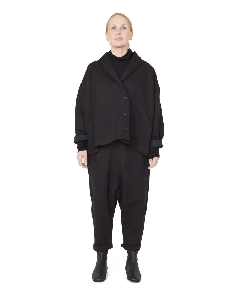 Sort Aarhus - Oversize cardigan i neopren