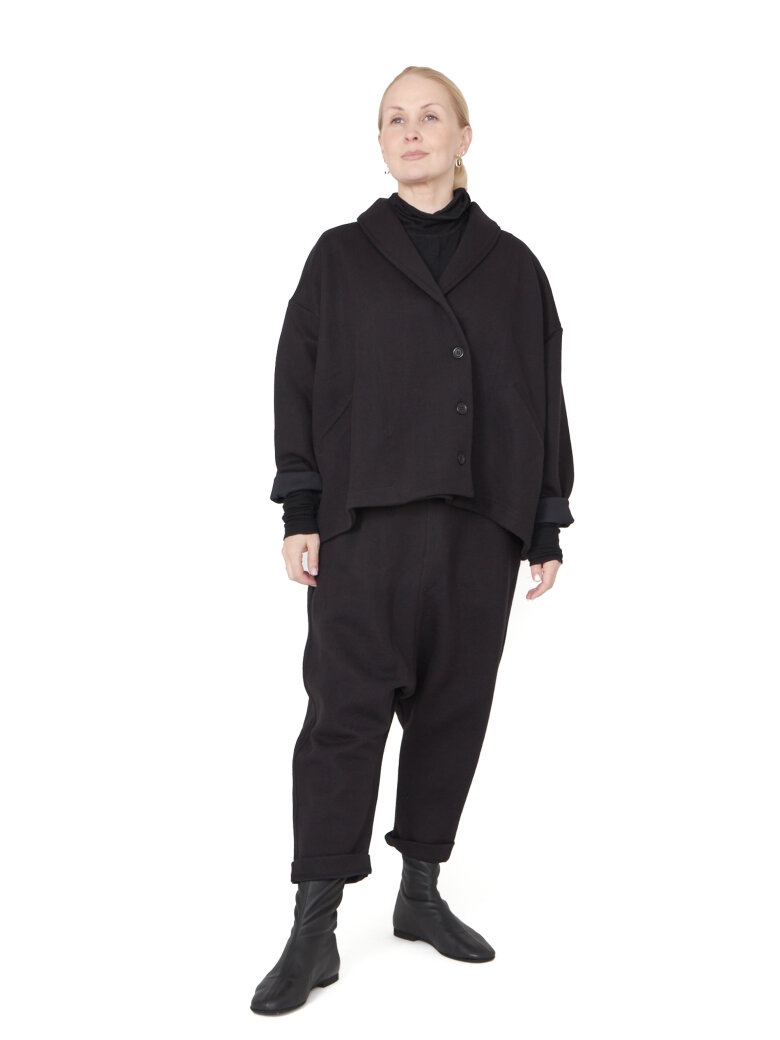 Sort Aarhus - Oversize cardigan i neopren