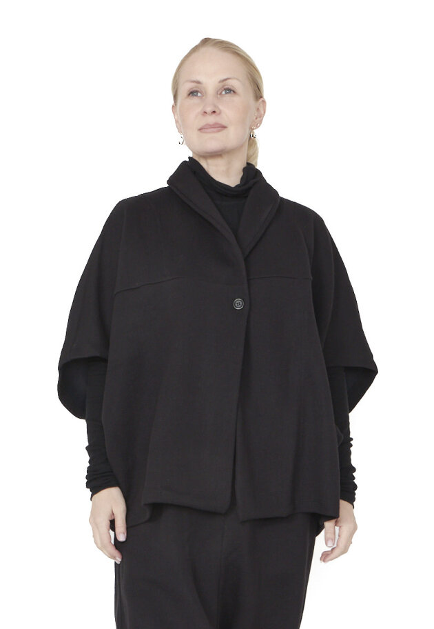 Sort Aarhus - Oversize vest/cardigan i neopren