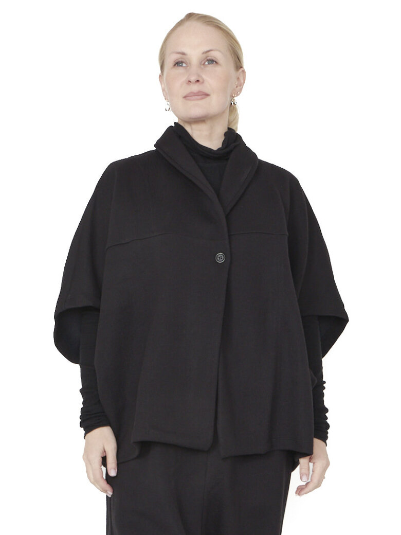 Sort Aarhus - Oversize vest/cardigan i neopren