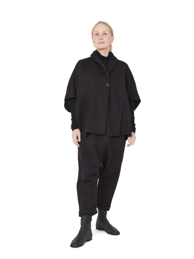 Sort Aarhus - Oversize vest/cardigan i neopren