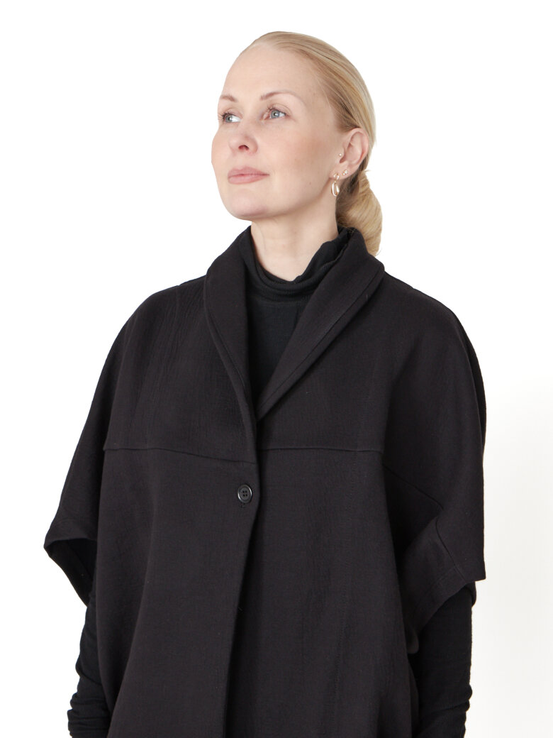 Sort Aarhus - Oversize vest/cardigan i neopren
