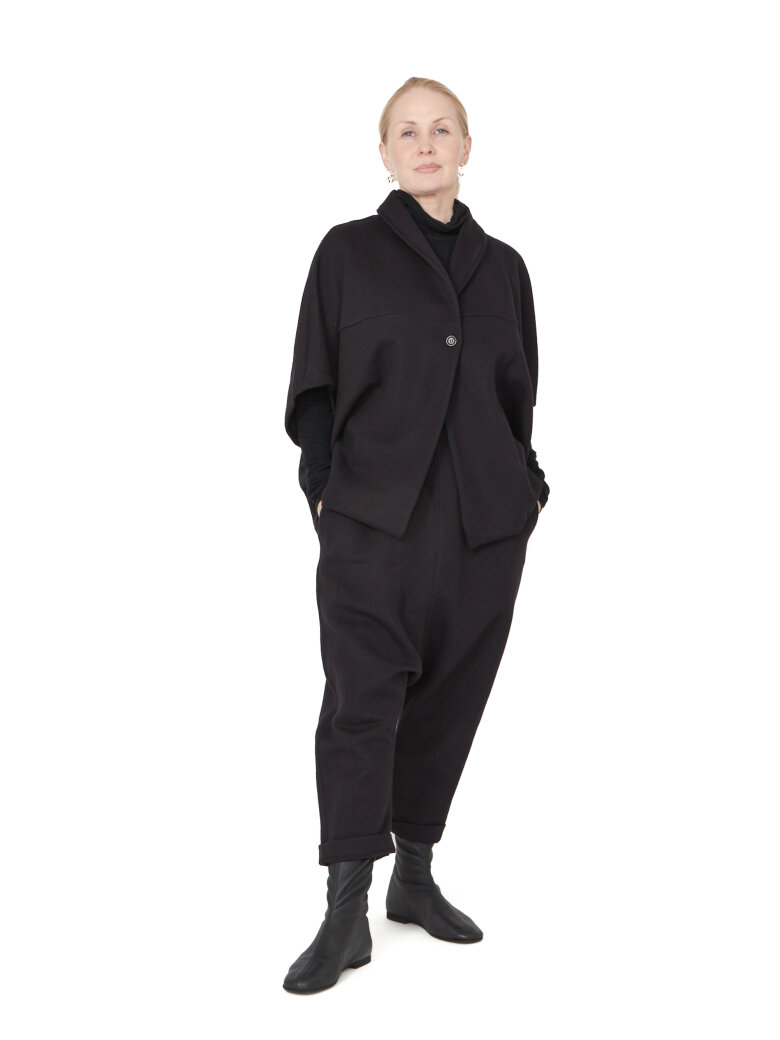 Sort Aarhus - Oversize vest/cardigan i neopren