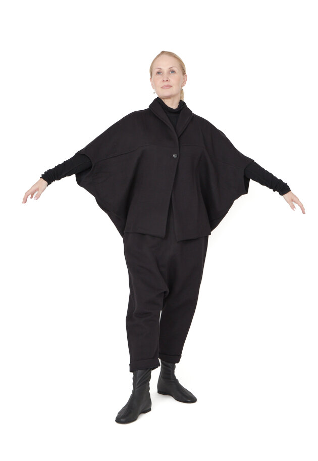 Sort Aarhus - Oversize vest/cardigan i neopren