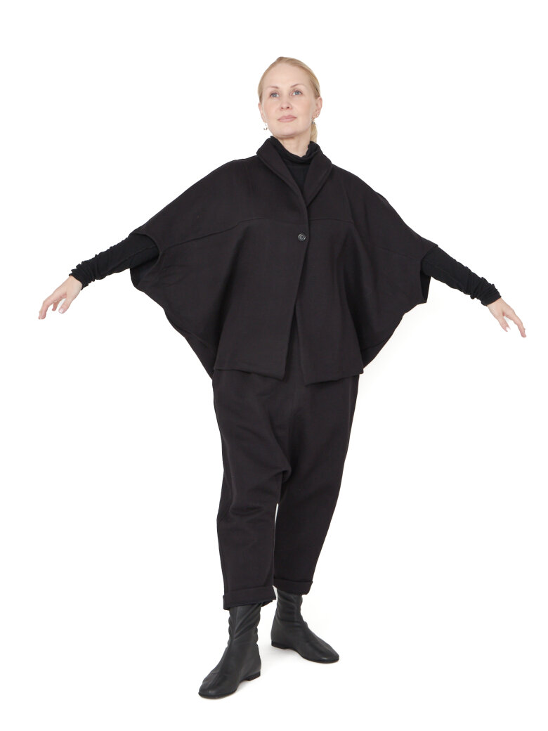 Sort Aarhus - Oversize vest/cardigan i neopren