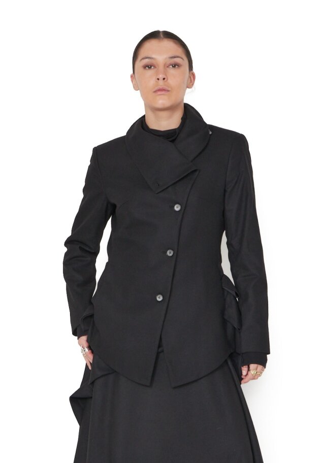 Sort Aarhus - Blazer in wool mix with button closure