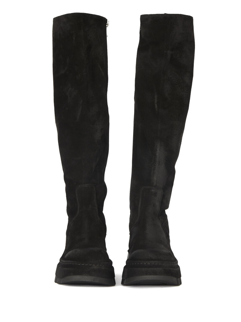 Lofina - Long suede boot with zip